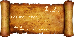 Petyka Libor névjegykártya